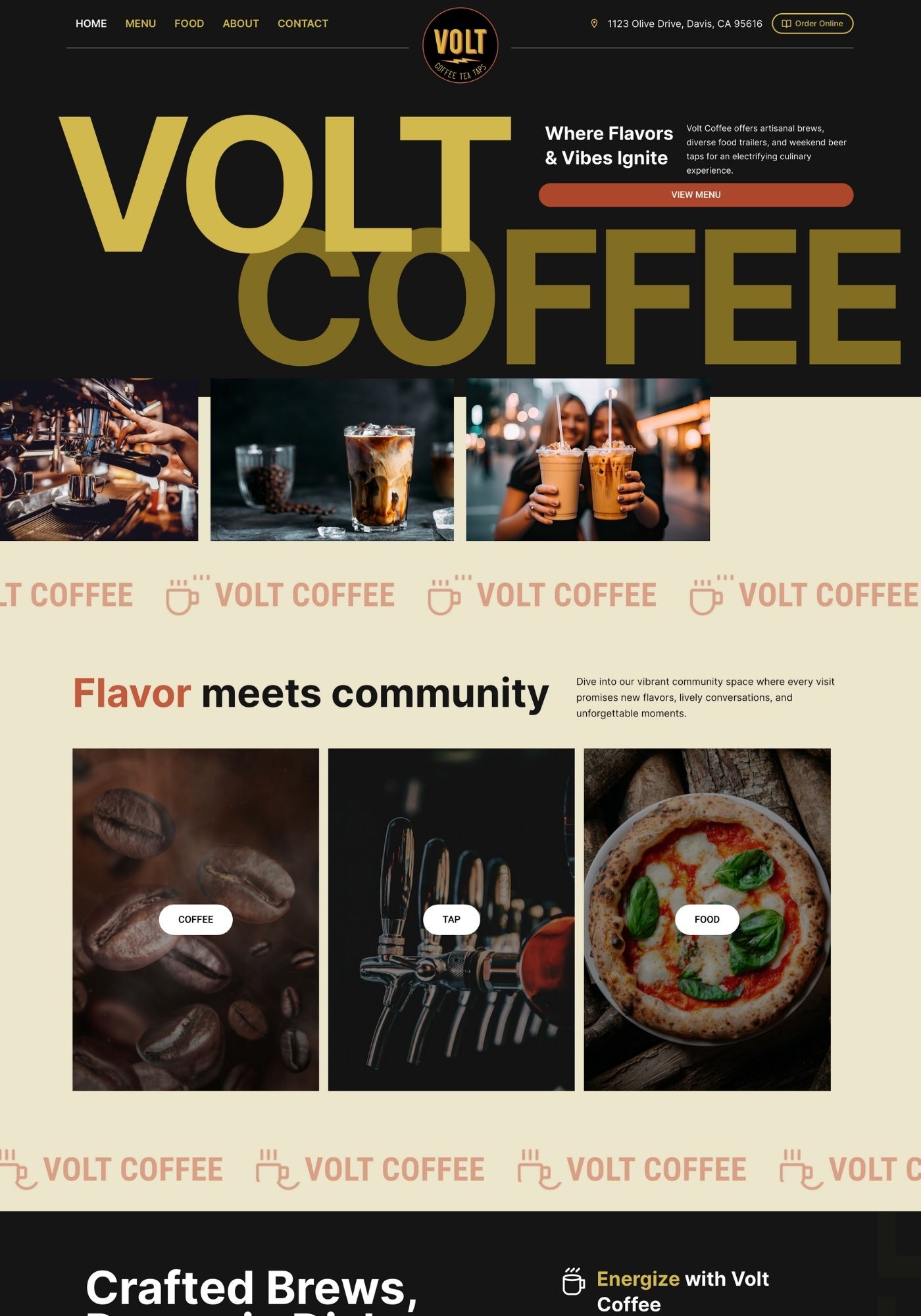 Volt Coffee website