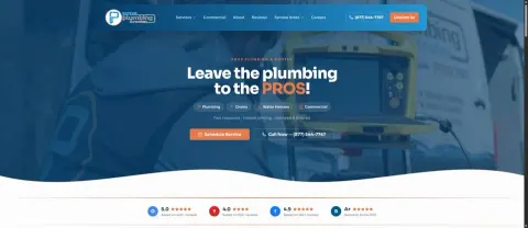 Pros Plumbing and Rooter homepage, designed by AMARQUEZ